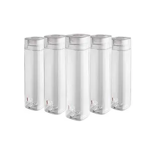 Cello H2O Squaremate Plastic Water Bottle 1-Liter Set of 5 Clear