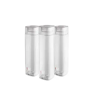 Cello H2O Squaremate Plastic Water Bottle 1-Liter Set of 3 Clear