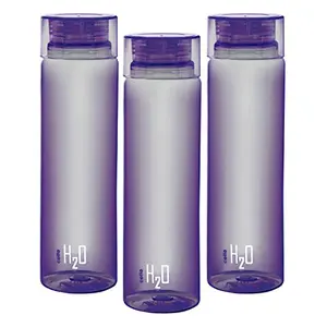 Cello Deluxe H2O Unbreakable Water Bottle Set Set of 3 1 Litre Purple