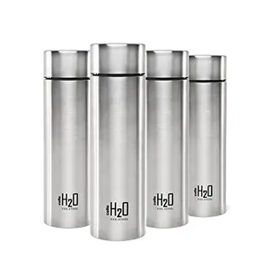 Cello H2O Stainless Steel wWater Bottle Set 1 Litre Set of 4 Silver