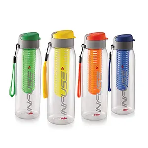 Cello Infuse Plastic Water Bottle Set 800ml Set of 4 Assorted