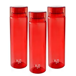 Cello H2O Unbreakable Premium Edition Bottle 1 Litre Set of 3 Red