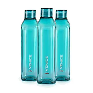 Cello Venice Plastic Water Bottle 1 Litre Set of 3 Green