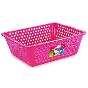 Plastic Kitchen Basket Jumbo 62 Liters Pink