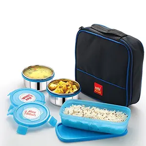 Cello Max Fresh Perfect 3 Container Lunch Box With Bag Multicolour