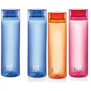 Cello H2O Unbreakable Plastic Bottle 1 Litre Assorted color & H2O Bottle 1 Litre Set of 3 Colour May Vary Combo