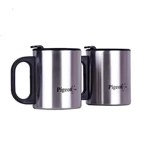 Pigeon Stainless Steel Coffee Mug - Set of 2 Silver