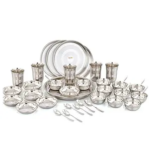 Pigeon Royal Stainless Steel Dinner Set - 42 Pieces Silver