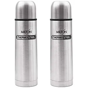 MILTON Thermosteel Flip Lid Flask 1000 ml and 500 ml Silver