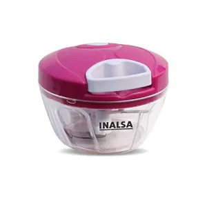 Inalsa Plastic Chop-it Handy Chopper (400 ml Cherry Red/White)