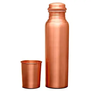 Signoraware Copper Bottle with Glass (Matt) (1 Bottle + 1 Glass 275 ml)