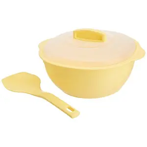 Signoraware Plastic Cook N Serve Medium Bowls 1 Litre Lemon YellowPack of 1