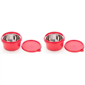 Signoraware Executive Microsafe Steel 350ml Container Set of 2350ml+350ml Red