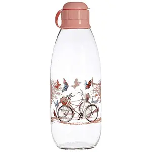 Signoraware Bicycle Glass Water Bottle (1 L Transparent)