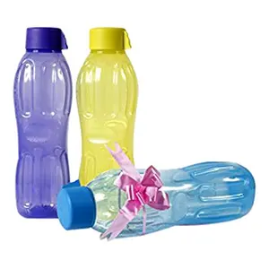 Signoraware Aqua Fresh Plastic Water Bottle 1 Litre Assorted Colours (Buy 2 Get 1 Free) Set of 3