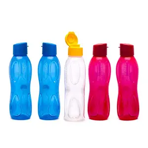 Signoraware Fliptop Aqua Drop Plastic Water Bottle (Set of 5) 1 Litre Multicolor