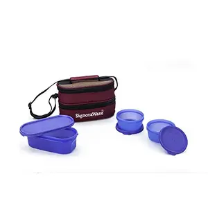 Signoraware Healthy Lunch Box with Bag Deep Violet