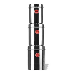 Sumeet Stainless Steel Vertical Canisters/Ubha Dabba/Storage Containers Set of 3Pcs (No. 10 to No. 12) (900ml 1.250 LTR 1.6 LTR)