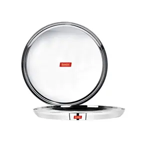 Sumeet Stainless Steel New Pattern Heavy Gauge Dinner Plates with Mirror Finish 30.5cm Dia - Set of 2pc