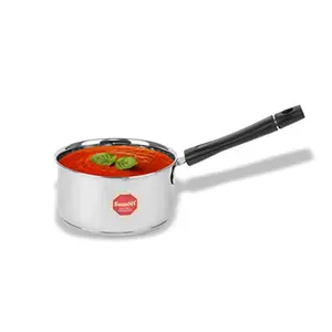 Sumeet Stainless Steel Induction Bottom (Encapsulated Bottom) Induction & gass Stove Friendly Sauce Pan Size No. 12 (1.9 LTR)