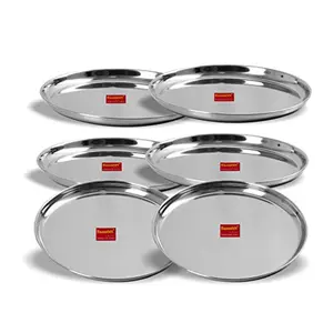Sumeet Stainless Steel Plates - Set Of 6 Silver