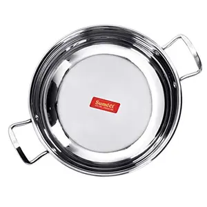 Sumeet Stainless Steel Induction Bottom (Encapsulated ) Gas Stove Friendly Kadhai Size No.12 1.9 LTR