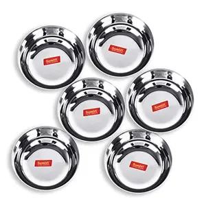 Sumeet Stainless Steel Solid Bowl - 0.350 L Set of 6 Silver