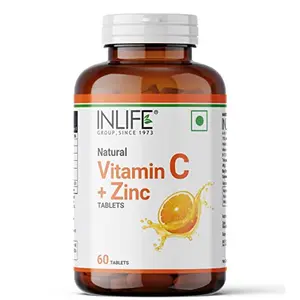 INLIFE Natural Vitamin C Amla Extract With Zinc For Immunity & Skin Care - 60 Veg Tablets (Pack of 1)
