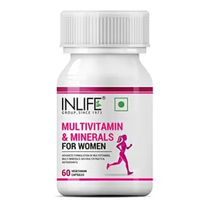INLIFE Multivitamins & Minerals Antioxidants for Women Daily Formula Vitamins Supplement - 60 Capsules (Pack of 1)
