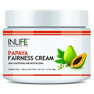 INLIFE Natural Papaya Face Cream with Aloe Vera Anti Blemish Cream for Women & Men Paraben Free For All Skin Types (100g)