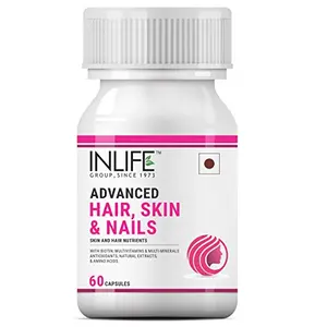 Inlife Biotin Advanced Hair Skin & Nails Supplement with Multivitamin Minerals Amino Acids for Hair Care 60 Capsules (Pack of 1)