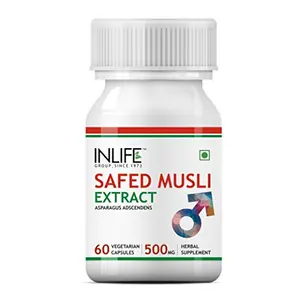 INLIFE Safed Musli Extract 500mg (60 Vegetarian Capsules) (Pack of 1)