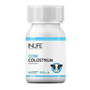 INLIFE Colostrum Supplement 500mg (60 Vegetarian Capsules) (Pack of 1)