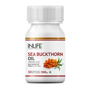 INLIFE Sea buckthorn Seed Oil (500mg) Omega 3679-30 Vegetarian Capsules Supplement