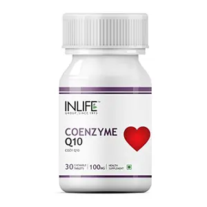 Inlife Coenzyme Q10 CoQ10 Ubiquinone Supplement 100mg - 30 Chewable Tablets
