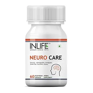 Inlife Neuro Nerve Care Health Supplement - Ashwagandha Green Tea Turmeric (Curcumin) Arjuna Atmagupta Extracts 500 mg - 60 Vegetarian Capsules