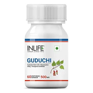 INLIFE Guduchi Giloy (Tinospora Cordifolia) Stem Extract Immunity Boosters for Adults Supplement 500mg 60 Vegetarian Capsules