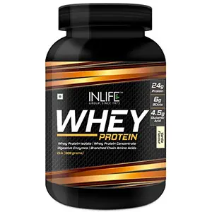 Whey Protein Powder with Isolate Concentrate Digestive Enzymes for Gym Body Workout Supplement (Vanilla 1kg)
