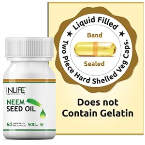INLIFE Neem Seed Oil Supplement 500mg (60 Vegetarian Capsules)