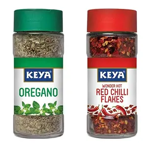 KEYA Oregano -9 g and Red Chilli Flakes -40 g Combo