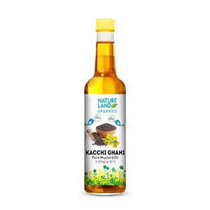Natureland Organics Kachhi Ghani Pure Mustard Oil 1 LTR - Cold Pressed