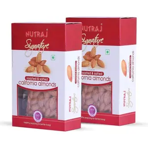Nutraj Premium Signature Roasted and Salted California Almonds 400G (200gx2) Vacuum Pack| Nutritious & Delicious California Badam Rich in Vitamin E & Manganese Dry Fruit