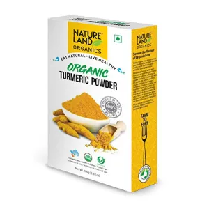 Natureland Organics Turmeric Powder / Haldi 100 gm (Pack of 5) - Total 500 Gm