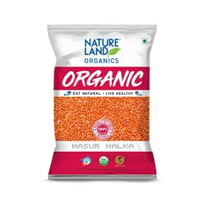 Natureland Organics Malka Masoor Dal / Red Masoor Dal 1 Kg - Organic Dals and Pulses - Organic Food