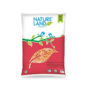 Natureland Organics Masur Dal / Split Washed 500 Gm (Pack of 3) - Organic Healthy Pulses