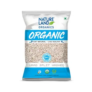Natureland Organics Urad Dal / Split Washed 500 Gm - Organic Healthy Pulses