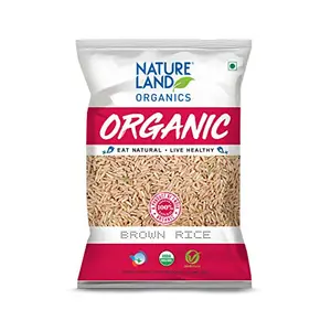 Natureland Organics Brown Rice Premium 1 Kg - Organic Healthy Rice