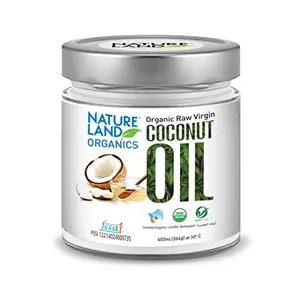 Natureland Organics Coconut Oil 400 Ml - Organic Raw Virgin Oil