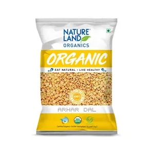 Natureland Organics Arhar / Toor Dal 500 Gm - Organic Healthy Pulses