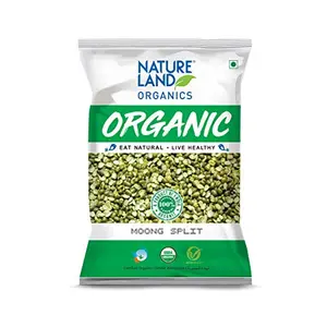 Natureland Organics Moong Chilka / Split 500 Gm - Organic Healthy Pulses